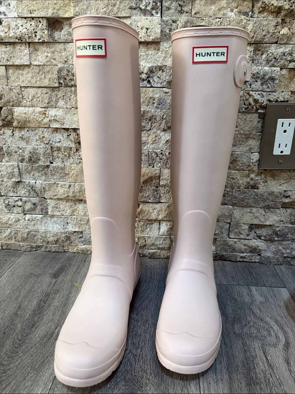 Hunter Women's Tall Waterproof Rain Boots - Pale Pink
